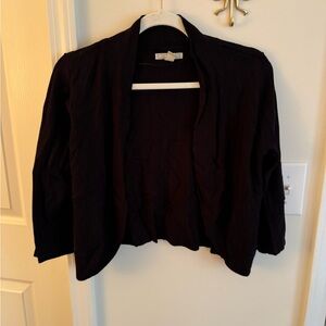 Black fine gauge sweater bolero shrug